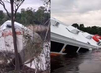 Embarcação colide com barranco e afunda no Rio Negro no Amazonas