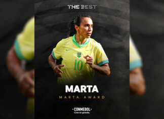 Marta é premiada com o 1º Troféu de gol mais bonito do ano no The Fifa Best