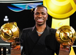 Vinicius Jr. é eleito melhor jogador do mundo no Globe Soccer Awards 2024