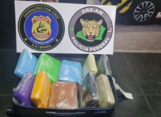 Homem é preso com mais de onze quilos de drogas no Aeroporto Internacional de Manaus