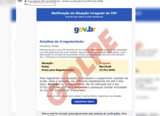 Golpistas utilizam nome da Receita Federal para aplicar golpe com falsa multa