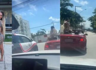 VÍDEO: Loira da BMW rebola e mostra os seios para policiais: ‘apenas uma brincadeira’