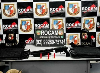 Polícia Militar apreende arsenal e coletes que seriam entregues a facção criminosa em Manaus