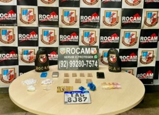ROCAM prende dupla com drogas e maquinetas no Calçadão dos Bares na Zona Sul de Manaus