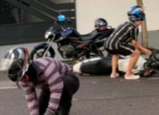 Motociclista e passageira ficam feridos após acidente na Zona Centro-Oeste de Manaus