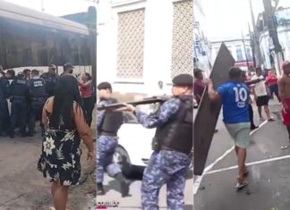 Guarda Municipal é flagrada enforcando mulher e apontando arma para idoso durante operação no Centro; veja vídeo