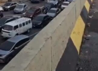 Acidente na Efigênio Sales provoca caos no trânsito da Bola do Coroado em Manaus