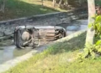 Veículo despenca em igarapé após acidente no Conjunto Galileia em Manaus