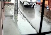 Colisão entre moto e microônibus causa engarrafamento no Alvorada em Manaus