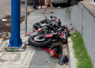 Motociclista fica ferido em colisão na Avenida João Valério em Manaus