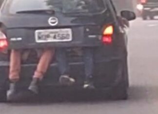 Homens são flagrados no porta-malas de veículo em plena Avenida do Turismo em Manaus