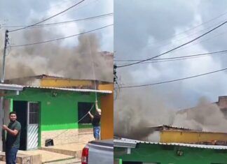 Casa pega fogo e assusta moradores do Mutirão na Zona Norte de Manaus