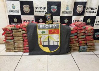 Em Iranduba, Polícia Militar do Amazonas apreende 112 tabletes de maconha em embarcação
