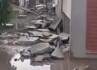 Marquise desaba na Aldeia COP30 durante temporal e Defesa Civil interdita área da UFPA