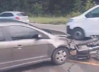 Motociclista sofre fratura exposta após colisão na Avenida Santos Dumont em Manaus