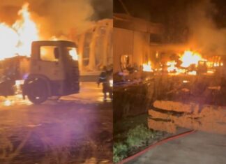 Incêndio de grandes proporções atinge galpão no Tarumã em Manaus