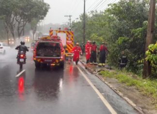 Casal fica ferido após colisão violenta na Avenida do Turismo em Manaus