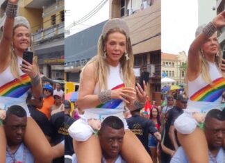 VÍDEO: Carla Perez é acusada de racismo ao ser carregada por segurança