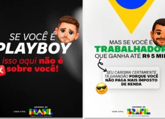 Post da Casa Civil associa renda acima de R$ 5 mil a “playboy” e gera críticas