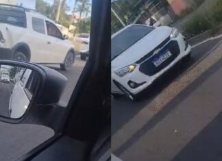 Engavetamento com micro-ônibus causa lentidão na Avenida Torquato Tapajós