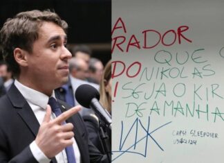 Pichação em universidade federal sugere assassinato de Nikolas Ferreira