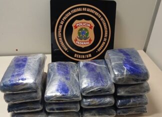 PF apreende 16 kg de maconha em mala no Aeroporto de Manaus; passageiro é preso