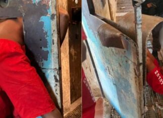 Preso é resgatado após ficar entalado em portinhola de cela