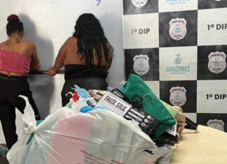 Duas mulheres são presas em flagrante por furto em loja na avenida das Torres, em Manaus