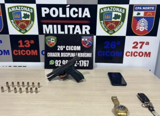 PM prende homem armado e apreende pistola no bairro São José Operário, em Manaus