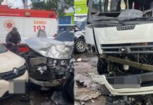 Acidente com três veículos deixa duas pessoas feridas na Zona Oeste de Manaus