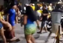 Mesmo com vitória do Brasil, grupo entra em briga generalizada em posto de gasolina em Coari
