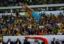 Rebeca Andrade atinge nota 14.266 e conquista o ouro no salto no Pan-Americano