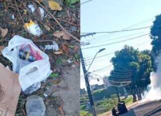 Suposta bomba é encontrada em lixeira viciada no bairro São Jorge, em Manaus