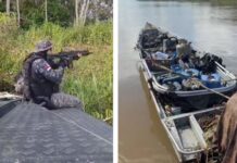 Lancha usada por piratas de rio em ataque a embarcação é apreendida em Jutaí