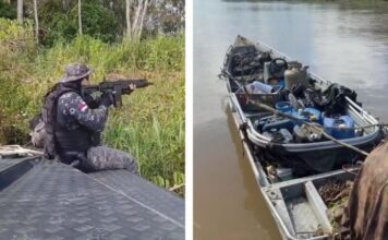 Lancha usada por piratas de rio em ataque a embarcação é apreendida em Jutaí