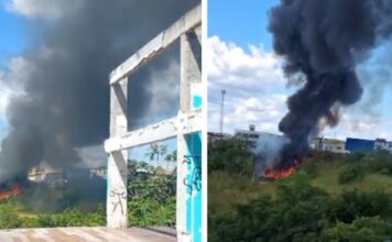 Incêndio atinge área de vegetação e provoca fumaça intensa na zona norte de Manaus