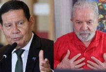 Hamilton Mourão ataca Lula: “abaixo do nível”