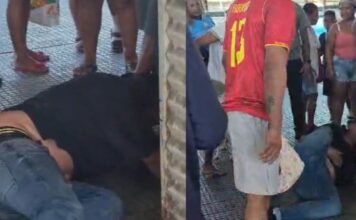 População revoltada espanca ladrão no T5 após tentativa de furto em Manaus; veja vídeo