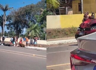 Grave acidente entre carro e duas motos deixa vítimas feridas em Manacapuru no AM