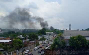 Incêndio em área de mata assusta moradores e mobiliza bombeiros no Parque 10 em Manaus