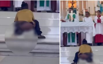 VÍDEO: Homem interrompe missa, defeca diante do altar e gera revolta entre os fiéis