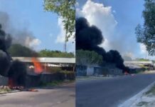 Fogo se espalha por terreno baldio e quase atinge residências no Nova Cidade; veja Fogo se espalha por terreno baldio e quase atinge residências no Nova Cidade; veja