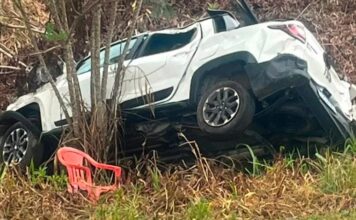 Colisão entre dois carros deixa quatro pessoas feridas na BR-174