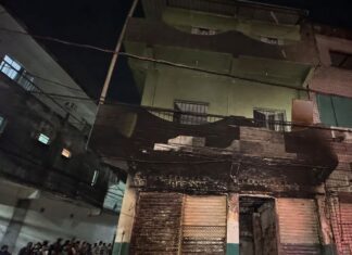 Incêndio de grandes proporções atinge prédio comercial na Zona Sul de Manaus