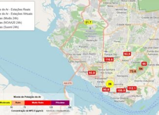 Manaus registra níveis de poluição acima de 100 µg/m³ em diferentes pontos da cidade