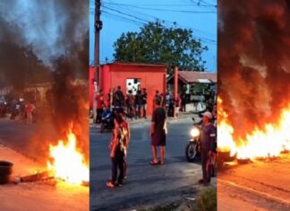 Moradores protestam contra falta de água no Jardim Mauá em Manaus