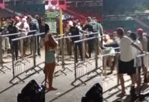 Confusão na entrada do FECANI termina com homem contido por policiais em Itacoatiara