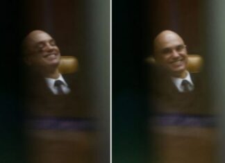 Fotógrafo flagra “Xandão” rindo após bate-boca com Mendonça no STF