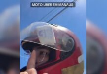 Passageira de Manaus encontra absorvente colado dentro de capacete de moto por aplicativo
