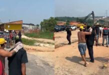 Homem é atingido por bala de borracha no rosto durante reintegração de posse em Manaus